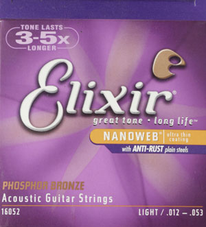 My guitar strings: Elixir Nanoweb light gauge