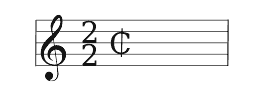 Examples of 2/2 time signatures