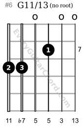 G11/13 extended chord 7th position